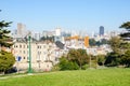 San Francisco skyline as seen from a hilltop park on a sunny autumn day Royalty Free Stock Photo