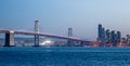 San Francisco skyline and Bay Bridge at sunset California Royalty Free Stock Photo