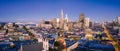 San Francisco Skyline at Dusk with City Lights Royalty Free Stock Photo