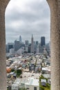 San Francisco skyline framed by Coit Tower Architecture Royalty Free Stock Photo