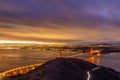 San Francisco Skyline and Golden Gate Bridge at Morning Twilight. View from Slacker Hill, California, USA Royalty Free Stock Photo