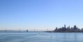 San Francisco Skyline and Oakland Bay Bridge from Alcatraz Island Royalty Free Stock Photo