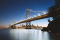 San Francisco skyline with Oakland Bay Bridge at sunset, California, USA Royalty Free Stock Photo