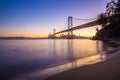 San Francisco skyline with Oakland Bay Bridge at sunset, California, USA Royalty Free Stock Photo