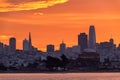 San Francisco skyline sunrise Royalty Free Stock Photo