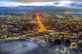 San Francisco skyline panorama. Aerial view of downtown San Francisco Royalty Free Stock Photo