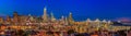 San Francisco skyline panorama with city lights, the Bay Bridge Royalty Free Stock Photo