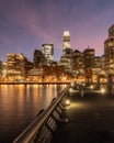 San Francisco Skyline from Pier 14 at dusk Royalty Free Stock Photo