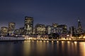 San Francisco skyline from Pier 7 after sunset Royalty Free Stock Photo