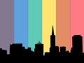 San Francisco skyline rainbow flag