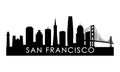 San Francisco skyline silhouette. Royalty Free Stock Photo