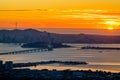 The San Francisco Skyline at Dusk Royalty Free Stock Photo