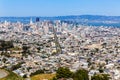 San Francisco skyline from Twin Peaks in California Royalty Free Stock Photo