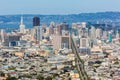 San Francisco skyline from Twin Peaks in California Royalty Free Stock Photo