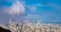 San Francisco skyline view from the twin peaks in California. Royalty Free Stock Photo