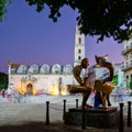 The San Francisco Square in Havana at sunset