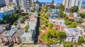 San Francisco stunning wavy Lombard Street from above