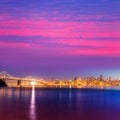 San Francisco sunset skyline California bay water reflection Royalty Free Stock Photo