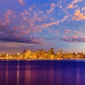 San Francisco sunset skyline California bay water reflection Royalty Free Stock Photo