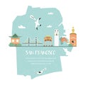 San Francisco Tourist poster with icons, symbols Royalty Free Stock Photo