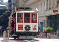 San Francisco trolley on Powell street at Christmas time Royalty Free Stock Photo