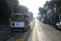 San Francisco Trolley in Town Tracks on Streets