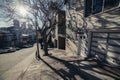 San Francisco typical street with private houses on the hills. Royalty Free Stock Photo