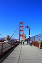 Tourists on Golden Gate bridge