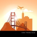 San Francisco United States detailed silhouette. Royalty Free Stock Photo