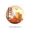 San Francisco United States detailed silhouette. Royalty Free Stock Photo