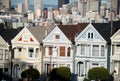 Famous Painted Ladies on Alamo Square in San Francisco, California Royalty Free Stock Photo