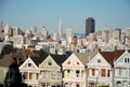 Famous Painted Ladies on Alamo Square in San Francisco, California Royalty Free Stock Photo