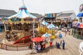 SAN FRANCISCO, USA - APRIL 2016: Double decker carousel on Pier 39 in San Francisco in Fisherman`s Wharf