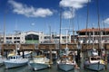 San Francisco, USA - April, 24, 2016: Pleasure, fishing boats and yachts on pier of San Francisco Royalty Free Stock Photo