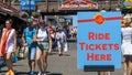 The Flyer ticket sign at Pier 39 in Fishermans Wharf Royalty Free Stock Photo