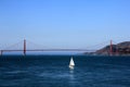 San Francisco, USA, Golden Gate Bridge with sailing boats Royalty Free Stock Photo