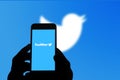 San Francisco, USA - July 2021: Twitter logo on mobile phone screen