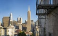 The Transamerica Pyramid in the financial district of downtown San Francisco, California, United States of America, USA Royalty Free Stock Photo