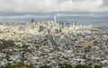 San Francisco, USA - November 18, 2020, view of the city, of San Francisco from Twin Peaks on a cloudy day with clouds Royalty Free Stock Photo