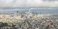 San Francisco, USA - November 18, 2020, view of the city, of San Francisco from Twin Peaks on a cloudy day with clouds. Concept, Royalty Free Stock Photo