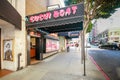 Entrance with showcase to Japanese food Sushi Boat restaurant