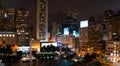 Night view of the San Francisco downtown Union Square. Royalty Free Stock Photo