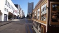 SAN FRANCISCO, USA - OCTOBER 5th, 2014: riding an Street cable car, iconic mode of transportation in California Royalty Free Stock Photo