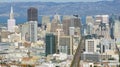 SAN FRANCISCO, USA - OCTOBER 4th, 2014: View along Market Street in Downtown SF, seen from Twin Peaks Royalty Free Stock Photo