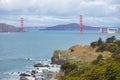 San Francisco, USA, View from Land\'s End to the Golden Gate Bridge. See the entire bridge clearly Royalty Free Stock Photo