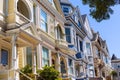 San Francisco Victorian houses in Haight Ashbury California Royalty Free Stock Photo