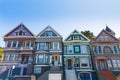 San Francisco Victorian houses in Haight Ashbury California Royalty Free Stock Photo