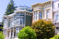 San Francisco Victorian houses in Pacific Heights California Royalty Free Stock Photo