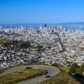 San Francisco view from Twin Peaks Royalty Free Stock Photo