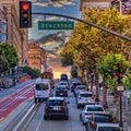 The cable car of steets san-fransisco california